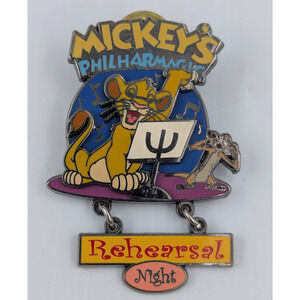 Disney Mickey's Philharmagic Rehearsal Night Simba Singing Timon 2003 LE1500 Pin